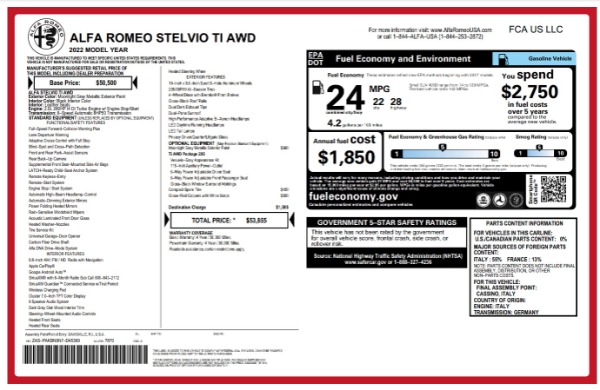 New 2022 Alfa Romeo Stelvio Ti for sale $53,855 at Bentley Greenwich in Greenwich CT 06830 20