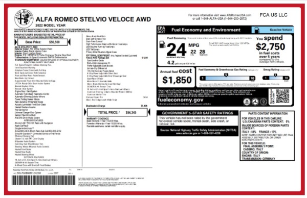 New 2022 Alfa Romeo Stelvio Veloce for sale $54,345 at Bentley Greenwich in Greenwich CT 06830 21
