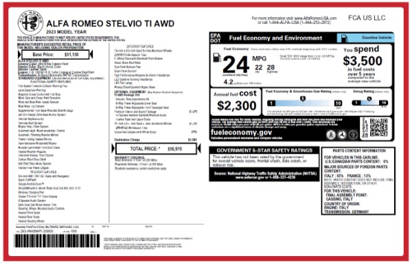 New 2023 Alfa Romeo Stelvio Ti for sale $56,970 at Bentley Greenwich in Greenwich CT 06830 27