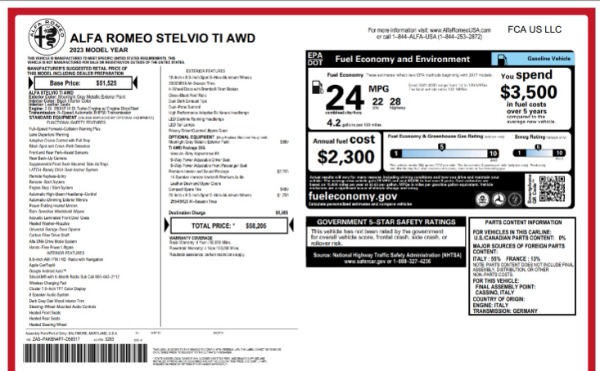 New 2023 Alfa Romeo Stelvio Ti for sale $58,205 at Bentley Greenwich in Greenwich CT 06830 23