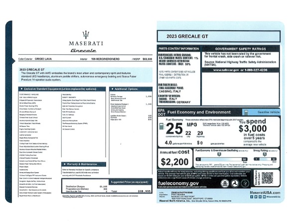 New 2023 Maserati Grecale GT for sale $56,285 at Bentley Greenwich in Greenwich CT 06830 23