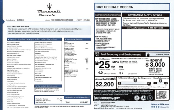 New 2023 Maserati Grecale Modena for sale $85,497 at Bentley Greenwich in Greenwich CT 06830 23
