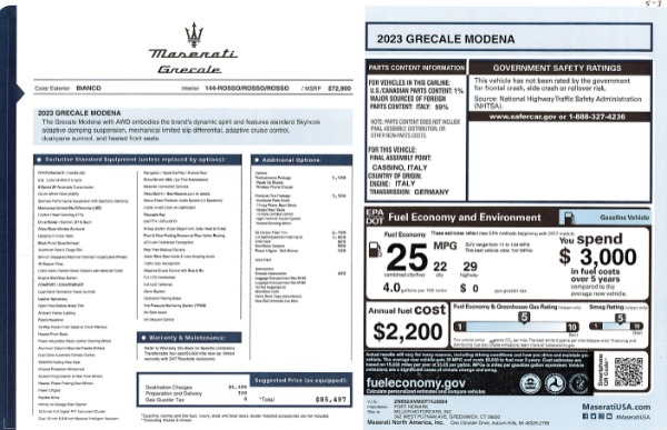 New 2023 Maserati Grecale Modena for sale $85,497 at Bentley Greenwich in Greenwich CT 06830 23