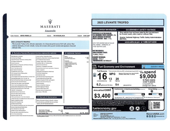 New 2023 Maserati Levante Trofeo for sale $170,866 at Bentley Greenwich in Greenwich CT 06830 24