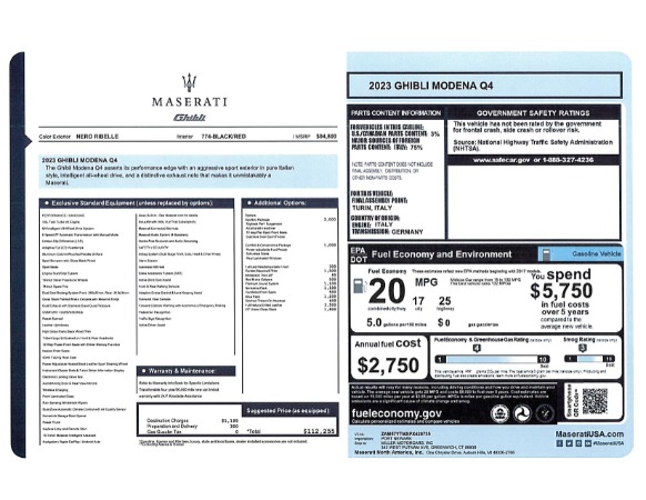 New 2023 Maserati Ghibli Modena Q4 | Greenwich, CT