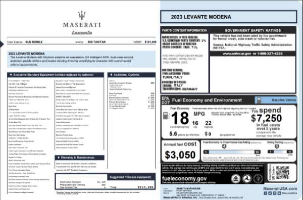 New 2023 Maserati Levante Modena for sale $113,282 at Bentley Greenwich in Greenwich CT 06830 22