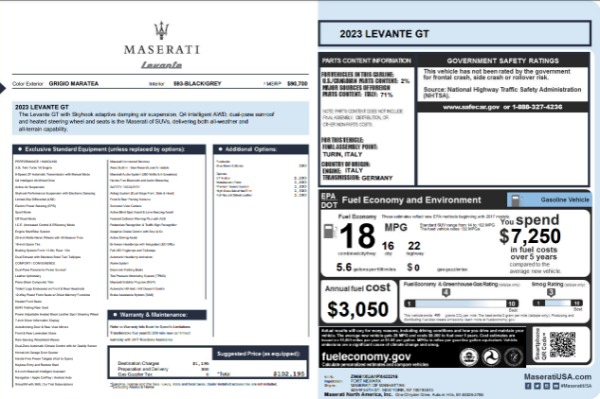 New 2023 Maserati Levante GT for sale $102,195 at Bentley Greenwich in Greenwich CT 06830 22