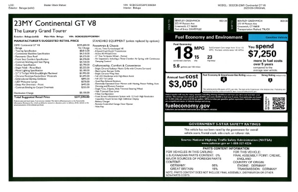 New 2023 Bentley Continental GT V8 for sale $277,590 at Bentley Greenwich in Greenwich CT 06830 25