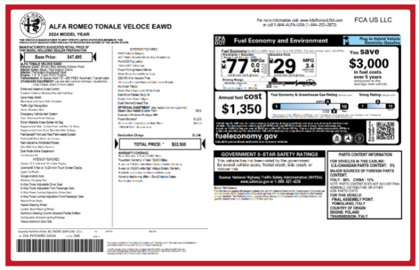 Used 2024 Alfa Romeo Tonale Hybrid Ti | Greenwich, CT