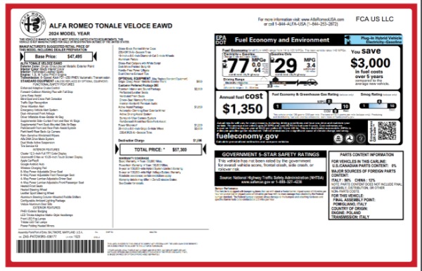 New 2024 Alfa Romeo Tonale Veloce for sale $57,300 at Bentley Greenwich in Greenwich CT 06830 28