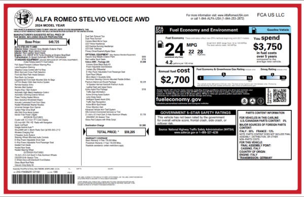 New 2024 Alfa Romeo Stelvio Veloce for sale $59,205 at Bentley Greenwich in Greenwich CT 06830 28
