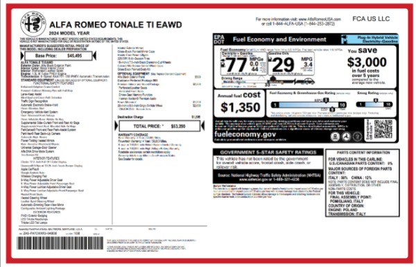 New 2024 Alfa Romeo Tonale Ti for sale $53,290 at Bentley Greenwich in Greenwich CT 06830 27