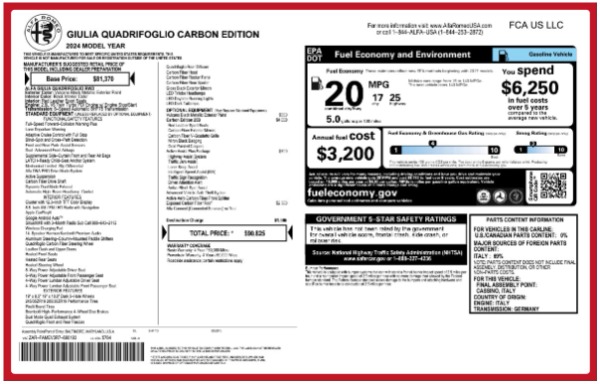 New 2024 Alfa Romeo Giulia Quadrifoglio Carbon for sale $81,632 at Bentley Greenwich in Greenwich CT 06830 21