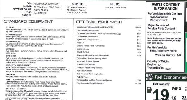 Used 2017 McLaren 570S for sale Sold at Bentley Greenwich in Greenwich CT 06830 19