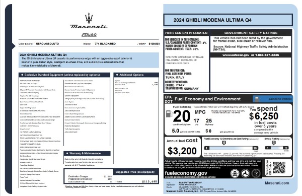 New 2024 Maserati Ghibli Modena Ultima Q4 for sale $85,574 at Bentley Greenwich in Greenwich CT 06830 25