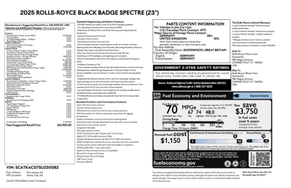 Used 2025 Rolls-Royce Black Badge Spectre for sale $459,900 at Bentley Greenwich in Greenwich CT 06830 28