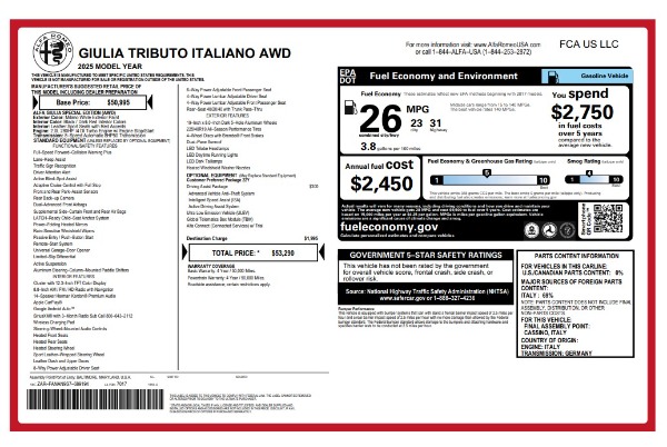 New 2025 Alfa Romeo Giulia for sale $53,290 at Bentley Greenwich in Greenwich CT 06830 26