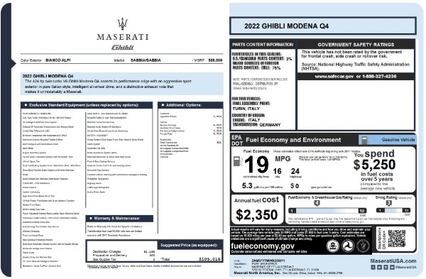 New 2022 Maserati Ghibli Modena Q4 | Greenwich, CT