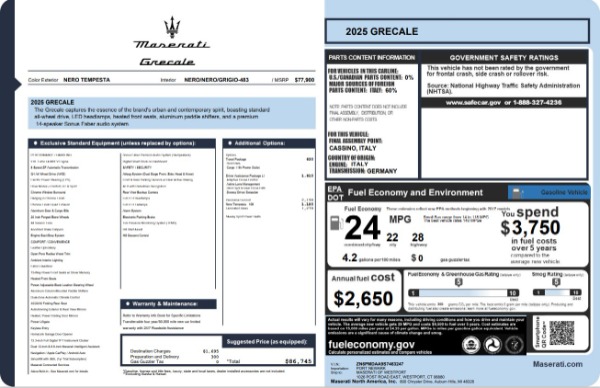 New 2025 Maserati Grecale for sale $71,889 at Bentley Greenwich in Greenwich CT 06830 25