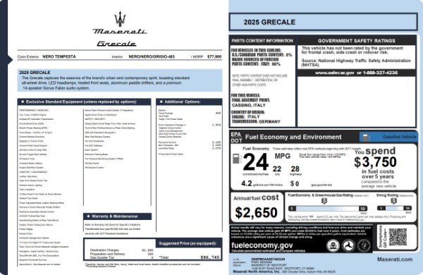 New 2025 Maserati Grecale for sale $72,839 at Bentley Greenwich in Greenwich CT 06830 25
