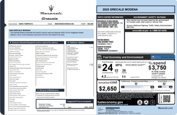 New 2025 Maserati Grecale Modena for sale $81,277 at Bentley Greenwich in Greenwich CT 06830 27