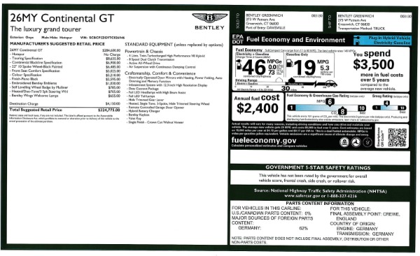 New 2026 Bentley Continental GT for sale Sold at Bentley Greenwich in Greenwich CT 06830 25