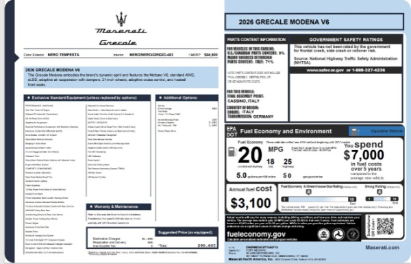 Used 2026 Maserati Grecale Modena V6 for sale $78,714 at Bentley Greenwich in Greenwich CT 06830 25
