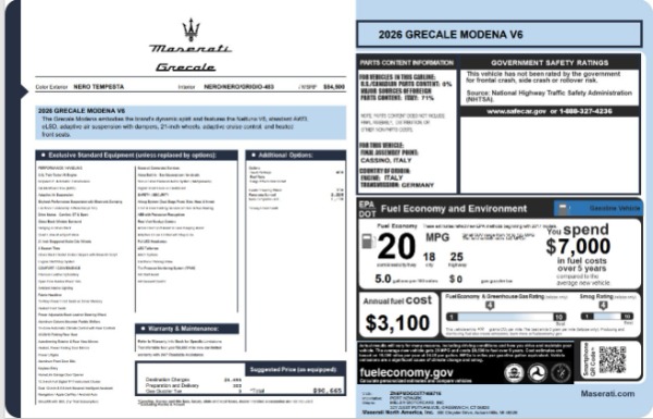Used 2026 Maserati Grecale Modena V6 for sale $79,881 at Bentley Greenwich in Greenwich CT 06830 25
