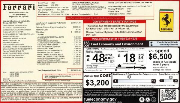 Used 2025 Ferrari 296 GTS for sale $449,900 at Bentley Greenwich in Greenwich CT 06830 2