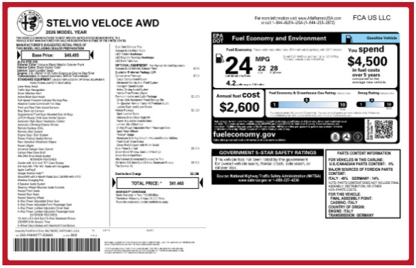 New 2026 Alfa Romeo Stelvio Veloce for sale $61,465 at Bentley Greenwich in Greenwich CT 06830 25