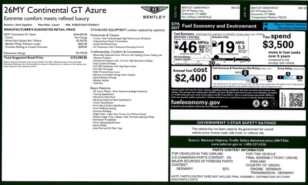 Used 2026 Bentley Continental GT Azure for sale $352,090 at Bentley Greenwich in Greenwich CT 06830 27