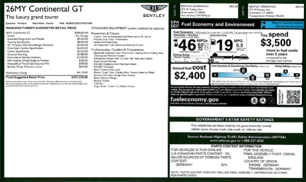 New 2026 Bentley Continental GT for sale Call for price at Bentley Greenwich in Greenwich CT 06830 28
