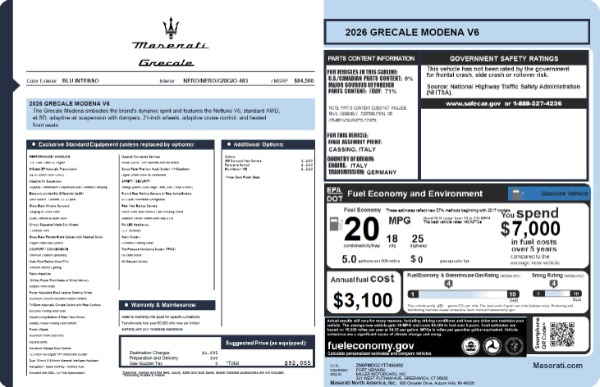 New 2026 Maserati Grecale Modena V6 for sale $92,055 at Bentley Greenwich in Greenwich CT 06830 24
