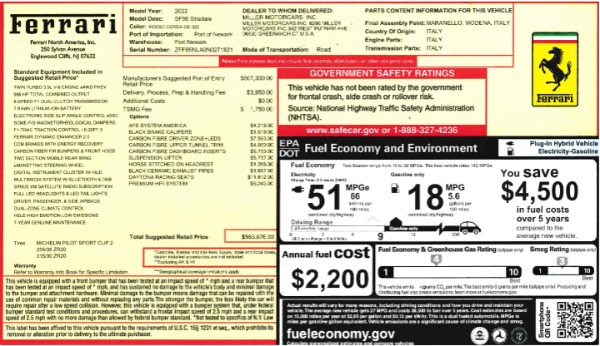 Used 2022 Ferrari SF90 Stradale for sale $445,900 at Bentley Greenwich in Greenwich CT 06830 2