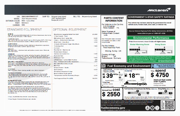 Used 2024 McLaren Artura Performance for sale $182,900 at Bentley Greenwich in Greenwich CT 06830 6