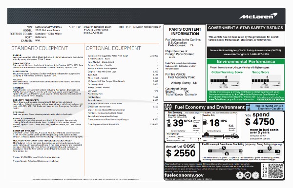 Used 2023 McLaren Artura TechLux for sale $164,900 at Bentley Greenwich in Greenwich CT 06830 6