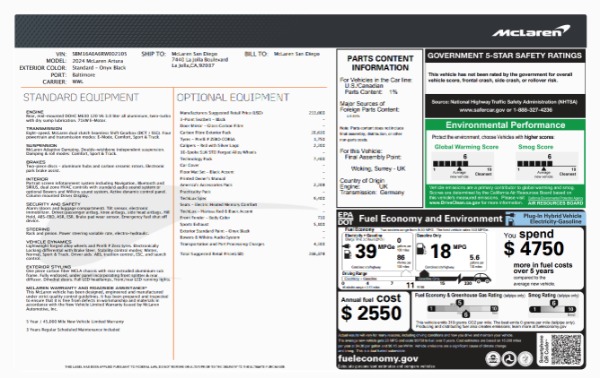 Used 2024 McLaren Artura TechLux for sale $175,900 at Bentley Greenwich in Greenwich CT 06830 6