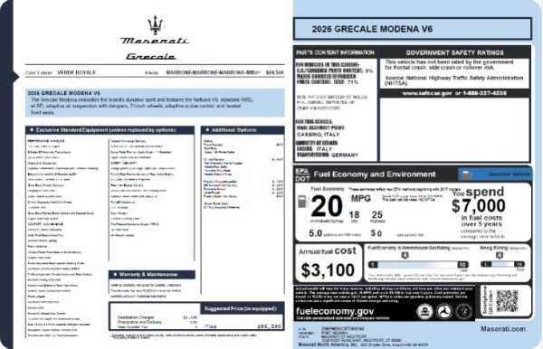 New 2026 Maserati Grecale Modena V6 for sale $96,295 at Bentley Greenwich in Greenwich CT 06830 25