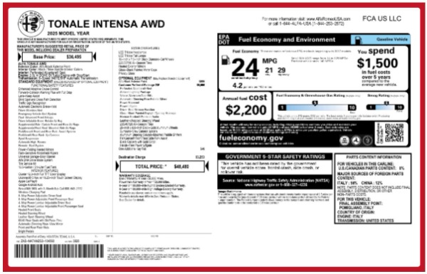 New 2025 Alfa Romeo Tonale Intensa | Greenwich, CT