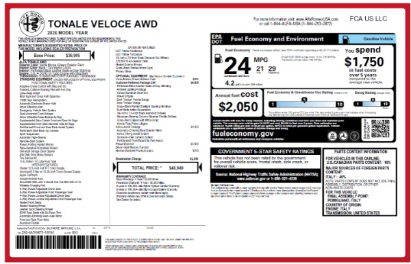New 2026 Alfa Romeo Tonale Sport Speciale | Greenwich, CT