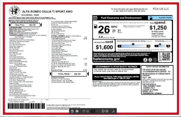 New 2018 Alfa Romeo Giulia Ti Sport Q4 for sale Sold at Bentley Greenwich in Greenwich CT 06830 26