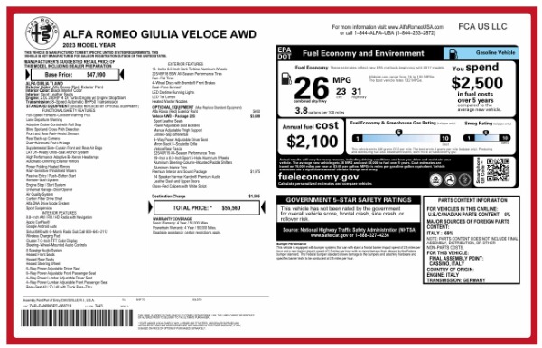 Used 2023 Alfa Romeo Giulia Veloce for sale $33,900 at Bentley Greenwich in Greenwich CT 06830 24