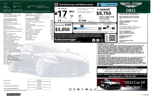 New 2026 Aston Martin DB12 S Volante for sale Call for price at Bentley Greenwich in Greenwich CT 06830 14