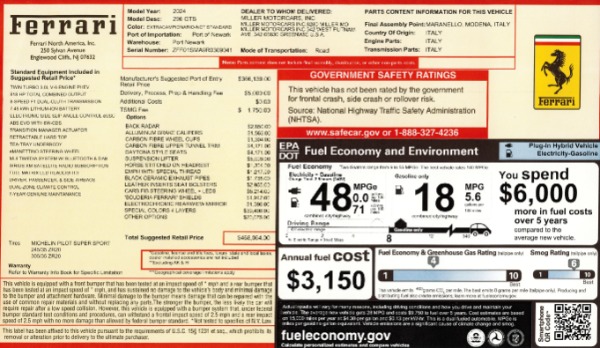 Used 2024 Ferrari 296 GTS for sale $429,900 at Bentley Greenwich in Greenwich CT 06830 2