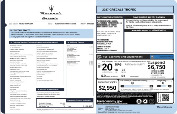 New 2027 Maserati Grecale Trofeo for sale $128,145 at Bentley Greenwich in Greenwich CT 06830 27